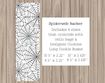 Printable Cookie Card - Spiderweb Backer - 4 sizes