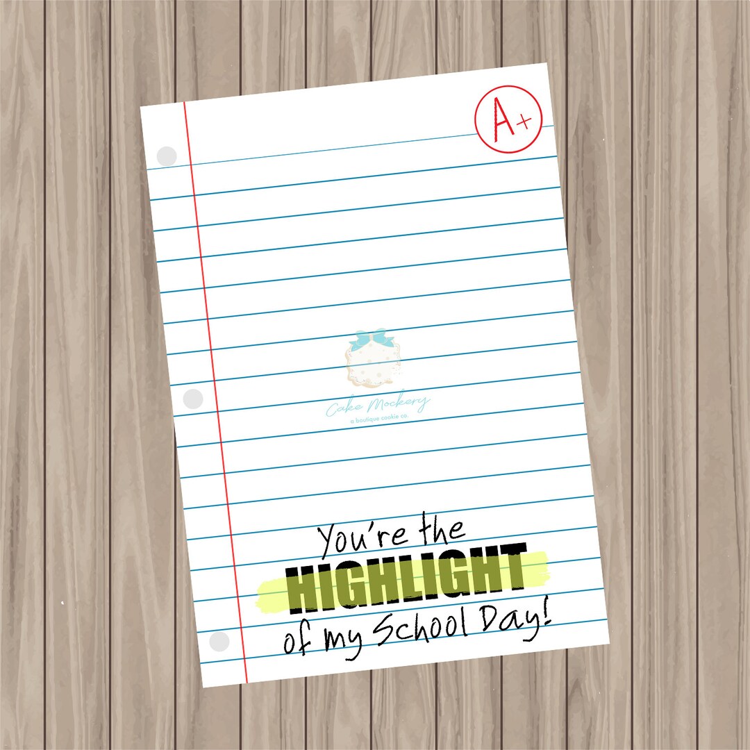 Printable Cookie Card - Highlight of My Day - 3.5"x5" - Etsy