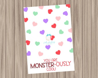 Druckbare Keks-Karte - Du bist Monster-cool! - 3,5 "x15"