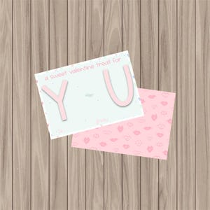 Carte préimprimée à biscuits - Gâterie de la Saint-Valentin pour VOUS - 3,5 x 5 pouces