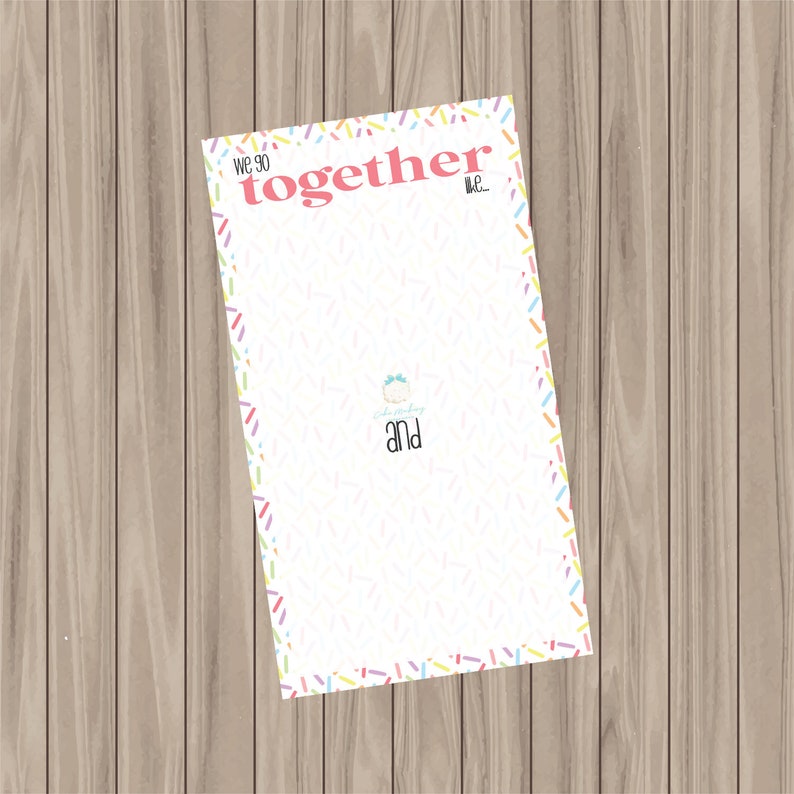 Printable Cookie Card we Go Together Like Duo - Etsy