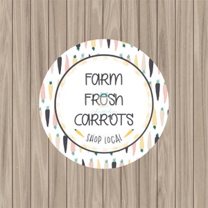 Printable Tag - Farm Fresh Carrots - 2&quot; Circle