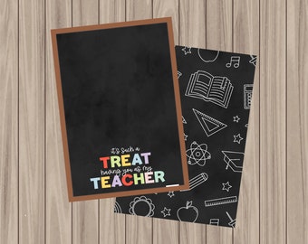 Physical Pre-Printed and Pre-Cut Cookie Card - Such a TREAT having you as my TEACHER! - 3.5"x5"