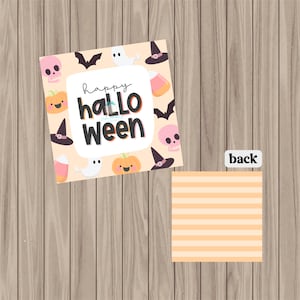 Pre-Printed PHYSICAL Tag - Happy Halloween - 2&quot; Square