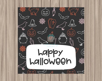 Printable Tag - Happy Halloween - 2" Square