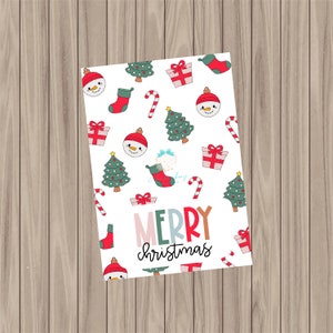 Druckbare Keks-Karte - Frohe Weihnachten - 3,5"x15"