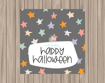 Printable Tag - Happy Halloween - 2" Square