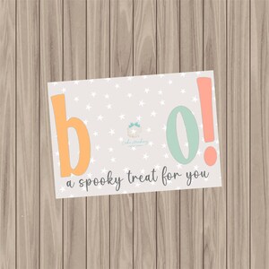 Druckbare Kekskarte - Boo! Ein gruseliger Leckerbissen für Sie - 3,5 "x15"