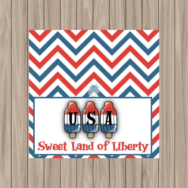 Topper de sac imprimable - Sweet Land of Liberty/Crumbs Cutters Exclusive - 4" WIDE BAG