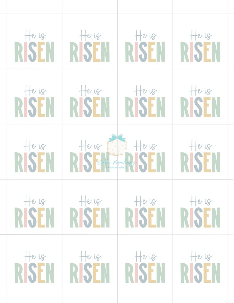 Printable Tag He is RISEN 2 Square Etsy