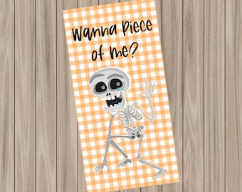 Printable Tag - Skeleton Gift Tag - 1.5"x3"