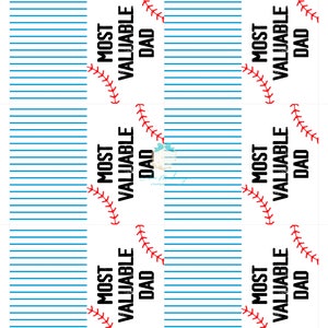 Printable Bag Topper - Most Valuable Dad - 3.125" Wide X 4" Tall (3.125 ...