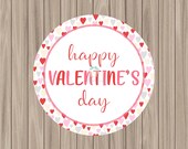 Printable Tag - Happy Valentine's Day - 2" Circle