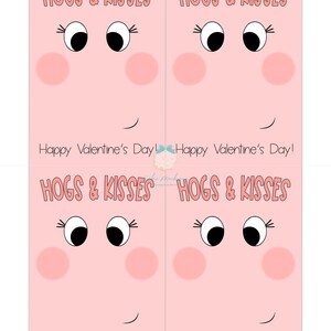 Printable Cookie Card - Hogs and Kisses - 3.5"x5" - Etsy