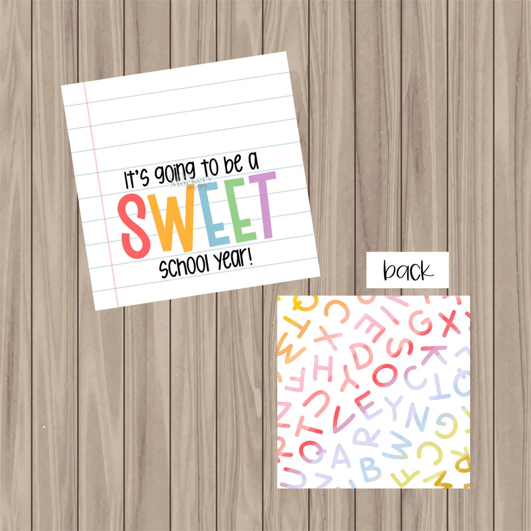 Pre-printed PHYSICAL Tag - Sweet School Year - 2" Square - Etsy