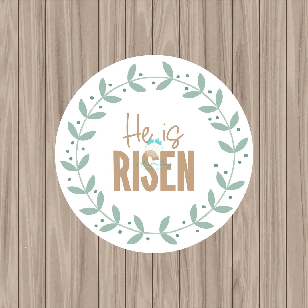 Printable Tag He is Risen 2 Circle Etsy