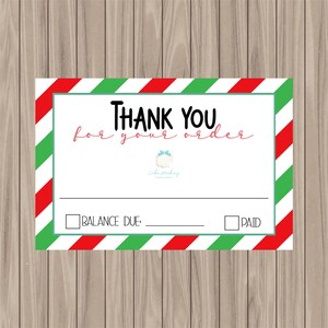 Afdrukbare Cookie Card - Bedankt voor uw bestelling -2"x3"