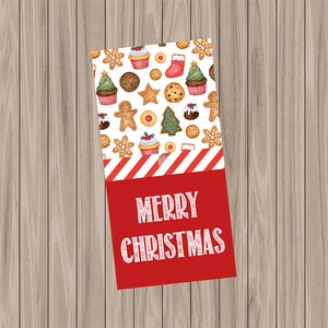 Printable Tag - Merry Christmas Cookies - 1.5&quot;x3&quot;