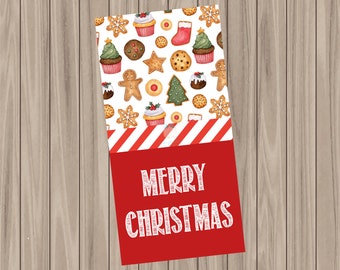 Printable Tag - Merry Christmas Cookies - 1.5"x3"