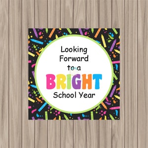 Printable Tag - Bright School Year - 2&quot; Square
