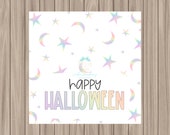 Printable Tag - Happy Halloween Hologram - 2" Square