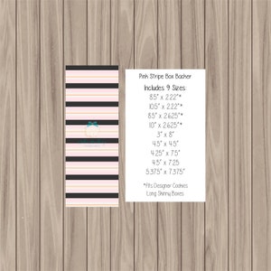Printable Box/Bag Backer - Pink Stripe - 9 sizes