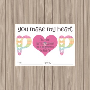 Druckbare Keks-Karte - You Make My Heart Pop Fidget Karte - 3,5 "x 5"