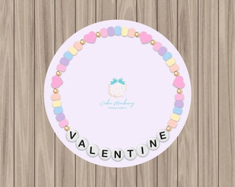 Etiqueta imprimible - Pulsera de la amistad TS - Círculo de 2"