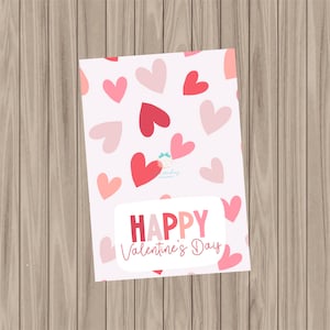 Cartão de biscoitos para impressão - Feliz Dia dos Namorados - 3,5"x5"