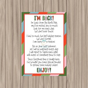 Druckbare Keks-Karte - I'm Back - 3,5 "x 15"