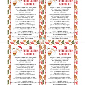 Printable Cookie Card Christmas BUTTERCREAM DIY Cookie Card | Etsy