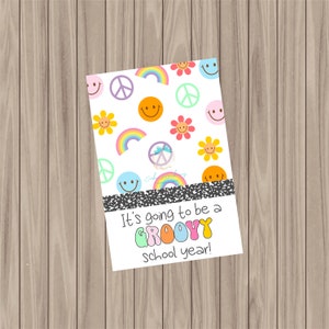 Printable Tag - Groovy School Year - 2&quot;x3&quot;