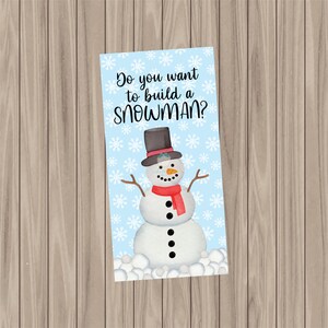 Printable Tag - Do you want to build a snowman? - 1.5&quot;x3&quot;