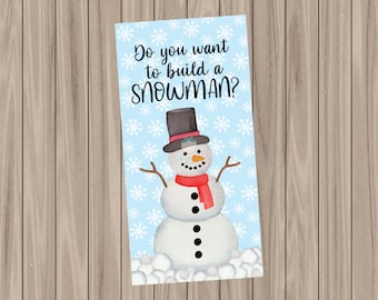 Printable Tag - Do you want to build a snowman? - 1.5"x3"