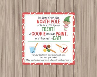 Printable Cookie Card - PYO Cookie with your Elf - 3.25"