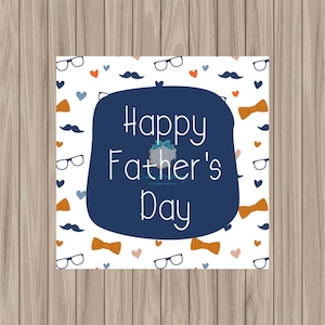 Printable Tag - Happy Father&#39;s Day - 2&quot; Square