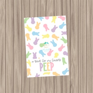 Printable Cookie Card - Treat for My Favorite Peep - 3.5"x5"