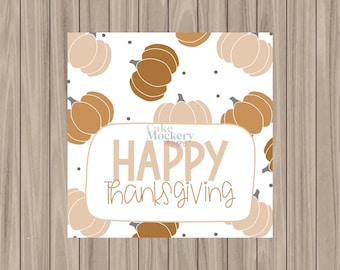 Printable Tag - Happy Thanksgiving - 2" Square