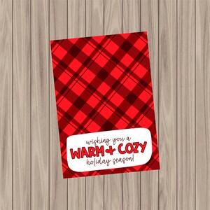 Printable Cookie Card - Warm and Cozy - 3.5"x5"