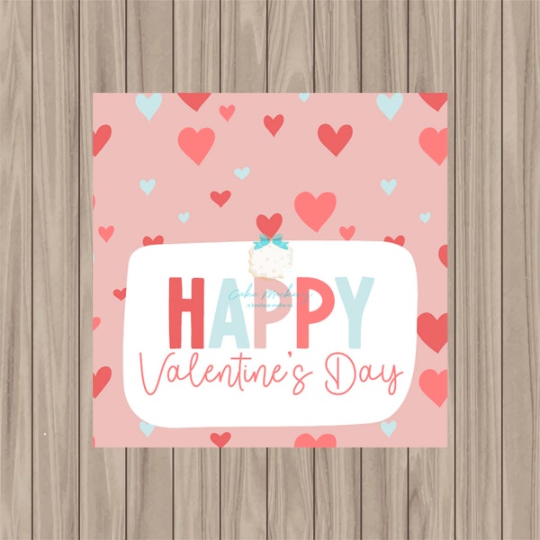 Printable Tag - Happy Valentine's Day - 2" Square