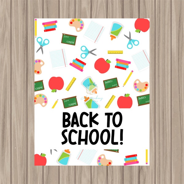 Printable Bag Topper - Back to School - 3" WIDE BAG