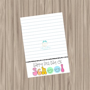 Cartão de biscoitos para impressão - Primeiro dia de aula - 3,5"x5"