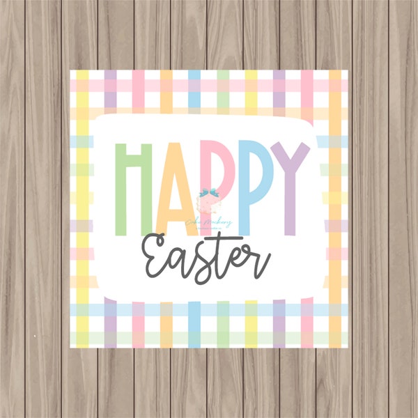 Druckbare Tag - Happy Easter - 5 cm Platz