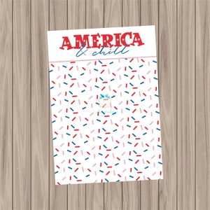 Scheda biscotto stampabile - America & Chill - 3,5"x5"