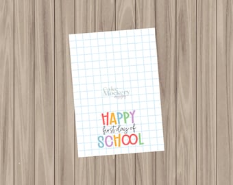 Printable Cookie Card - Happy First Day of School - 3.5"x5"