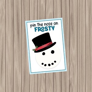 Afdrukbare koekjeskaart: speld de neus op Frosty: 3,5 x 5 inch