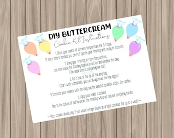 Printable Cookie Card - BUTTERCREAM DIY Cookie Kit - 3.5"x5"