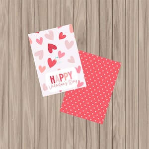 Pre-Printed Cookie Card - Happy Valentine&#39;s Day - 3.5&quot;x5&quot;