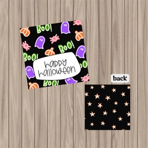 Pre-Printed PHYSICAL Tag - Happy Halloween Glow in the Dark - 2&quot; Square
