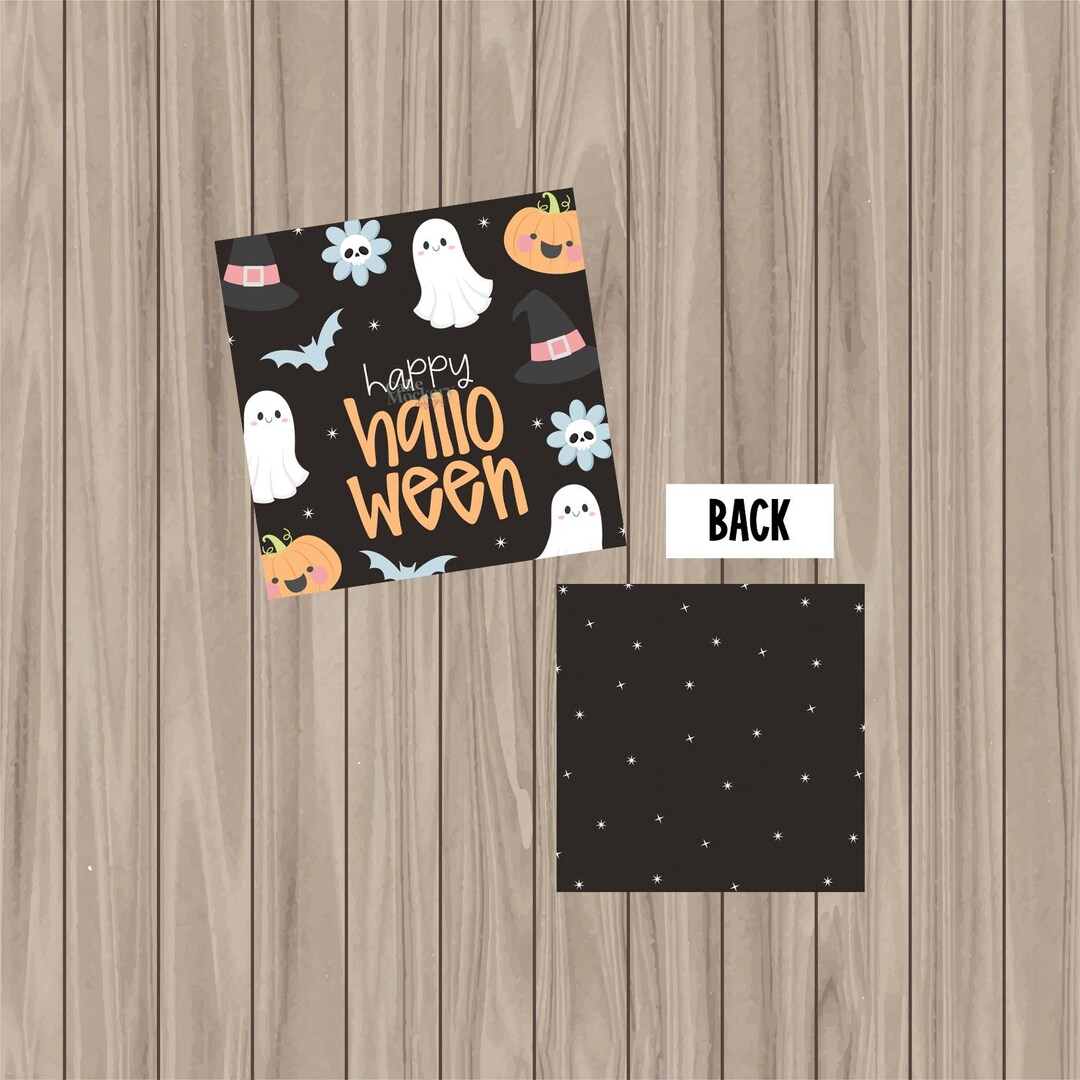 Pre-printed PHYSICAL Tag - Happy Halloween - 2" Square - Etsy